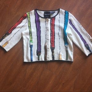 Michael Simon pencil sequin cardigan sweater